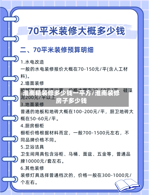 淮南精装修多少钱一平方/淮南装修房子多少钱