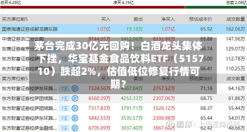 茅台完成30亿元回购！白酒龙头集体下挫，华宝基金食品饮料ETF（515710）跌超2%	，估值低位修复行情可期？-第2张图片